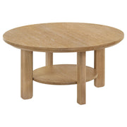 Ottowa 36-inch Round Wood Cocktail Coffee Table Light Oak - 706298