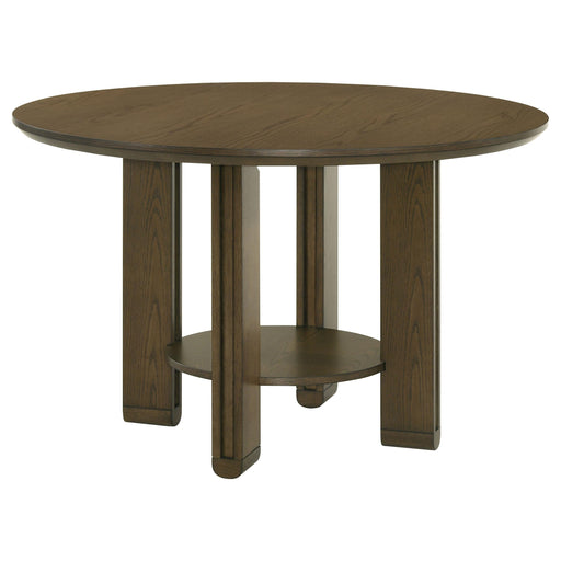 Ottowa 47-inch Round Wood Dining Table with Shelf Brown - 193660