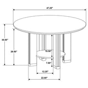 Ottowa 47-inch Round Wood Dining Table with Shelf Brown - 193660