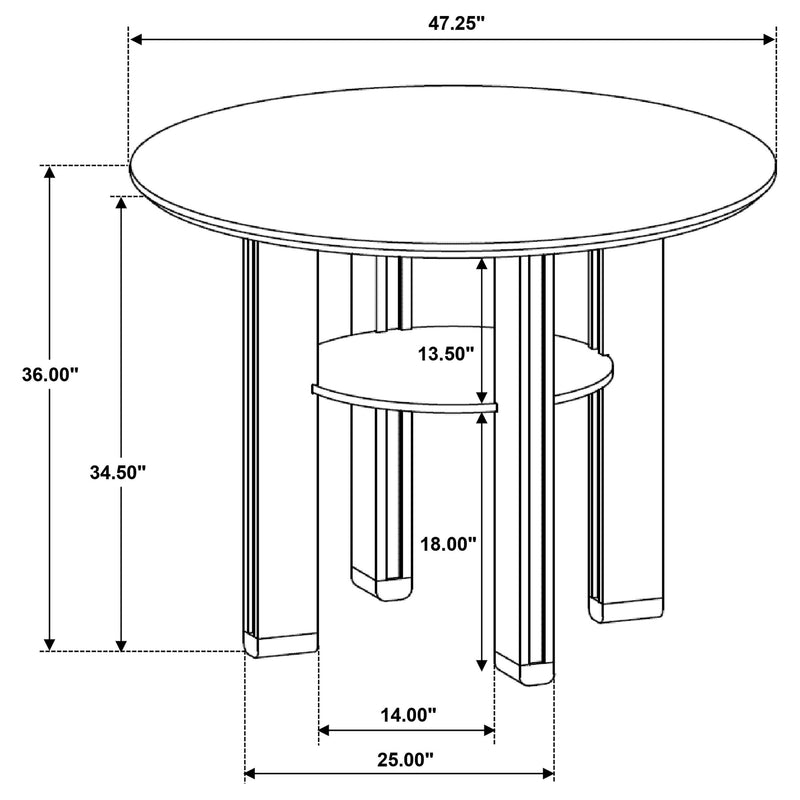 Ottowa 5-piece Round Counter Height Dining Room Set Brown - 193668-S5