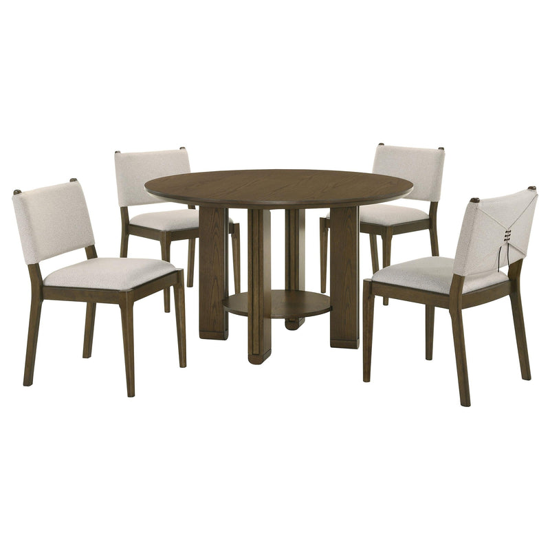 Ottowa 5-piece Round Wood Dining Room Table Set Brown - 193660-S5