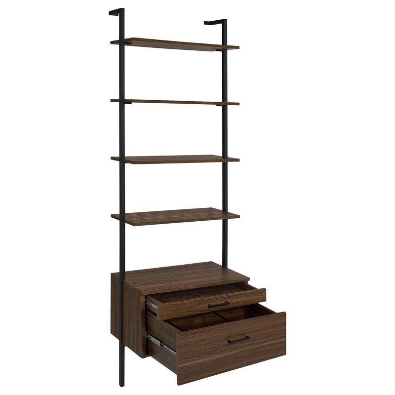 Owens 3-piece 96-inch Wall Mounted Bookshelf Set Walnut - 980074-S3