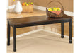 Owingsville Black/Brown Dining Bench - Gate FurnitureAccent Bench
