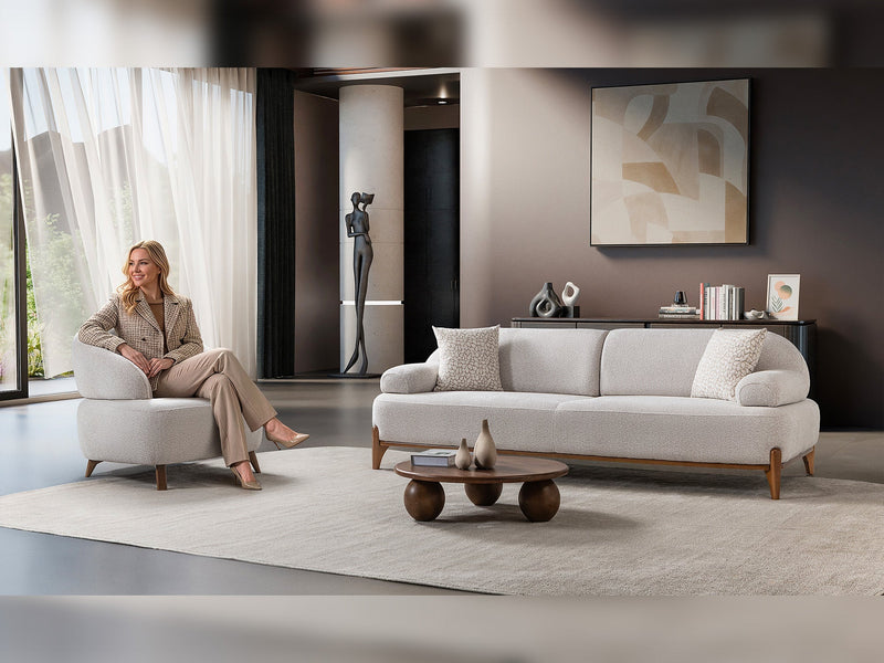 Pablo 3-pieces (Sofa & Loveseat & Chair) Livingroom Set in Cream - 200-ST-PAB-SOFT03-321