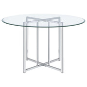 Pace 48-inch Round Glass Top Dining Table Chrome - 115210CHR