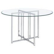 Pace 48-inch Round Glass Top Dining Table Chrome - 115210CHR