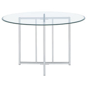 Pace 48-inch Round Glass Top Dining Table Chrome - 115210CHR