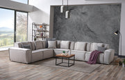 Padova Sectional With Ottoman Cream in Cream - 105-PAD-CRE-SET