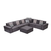 Padova Sectional With Ottoman Grey in Grey - 105-PAD-GREY-SET