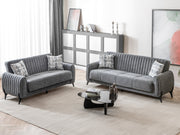 Palermo 3-pieces (Sofa & Loveseat & Chair) Livingroom Set Grey in Grey - 101-PAL-ROM07-321