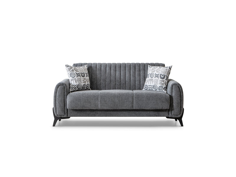 Palermo 4-pieces (Sofa & Loveseat & 2 Chair) Livingroom Set Grey in Grey - 101-PAL-ROM07-3211
