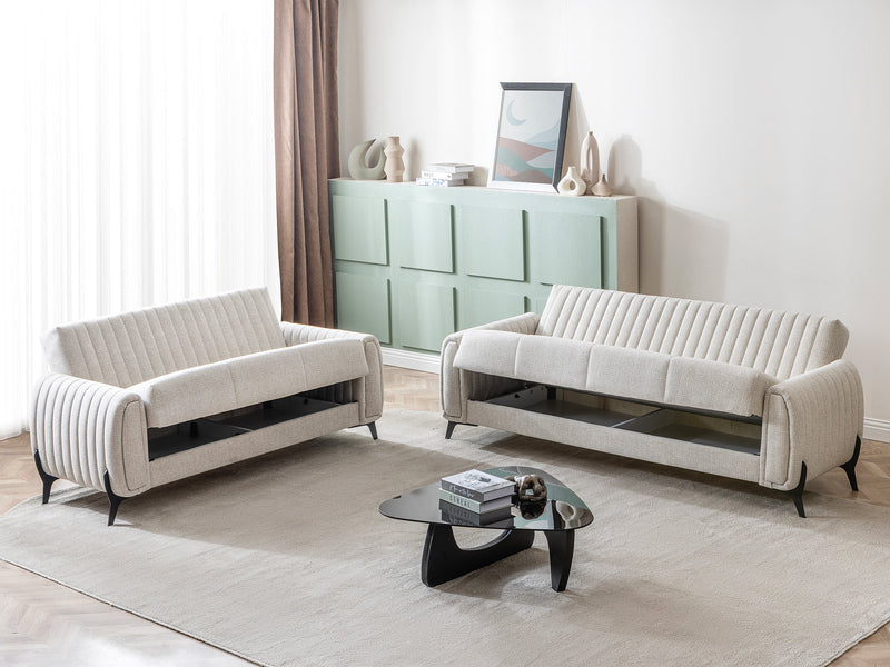 Palermo Convertible Sofa Cream in Cream - 101-PAL-ROM01-3