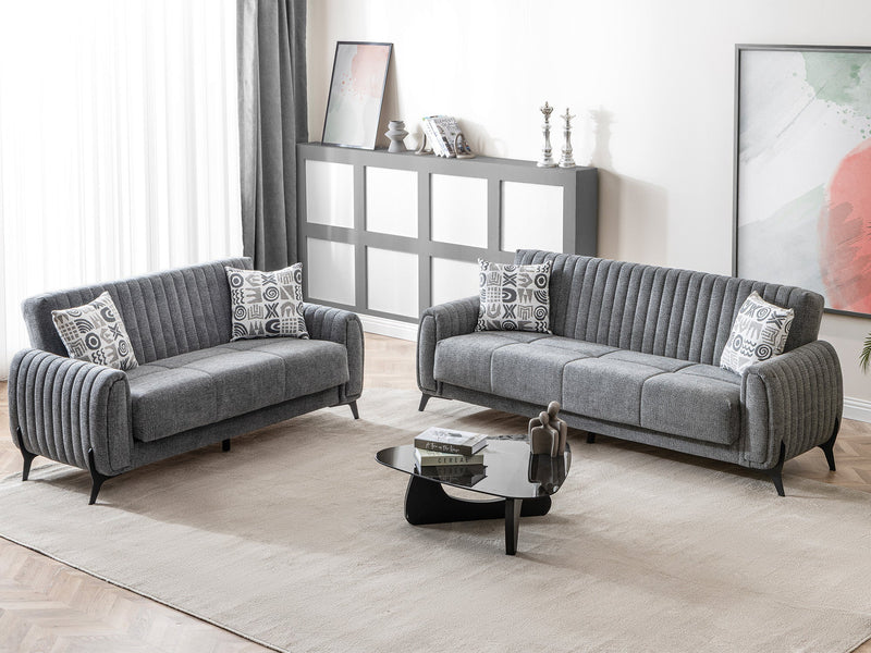 Palermo Convertible Sofa Grey in Grey - 101-PAL-ROM07-3