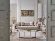 Palermo San Stationary Sofa in Cream - 200-SAN-PAL-3