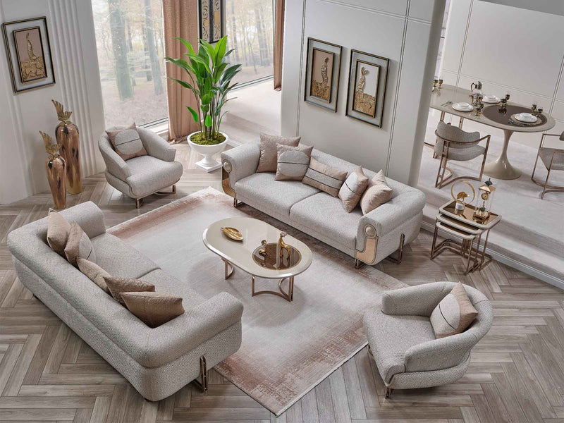 Palermo San Stationary Sofa in Cream - 200-SAN-PAL-3