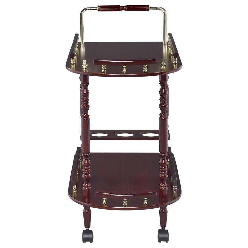 Palmer 2-tier Rectangular Wood Bar Cart Merlot - 3512