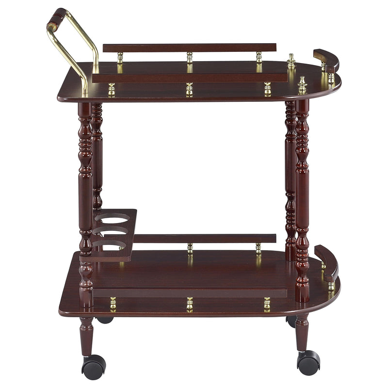 Palmer 2-tier Rectangular Wood Bar Cart Merlot - 3512