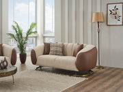 Palmera Stationary Loveseat Cream in Cream - 101-PAL-GIR03-2