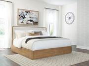 Pamaria Light Brown California King Upholstered Panel Bed - PCB802B8