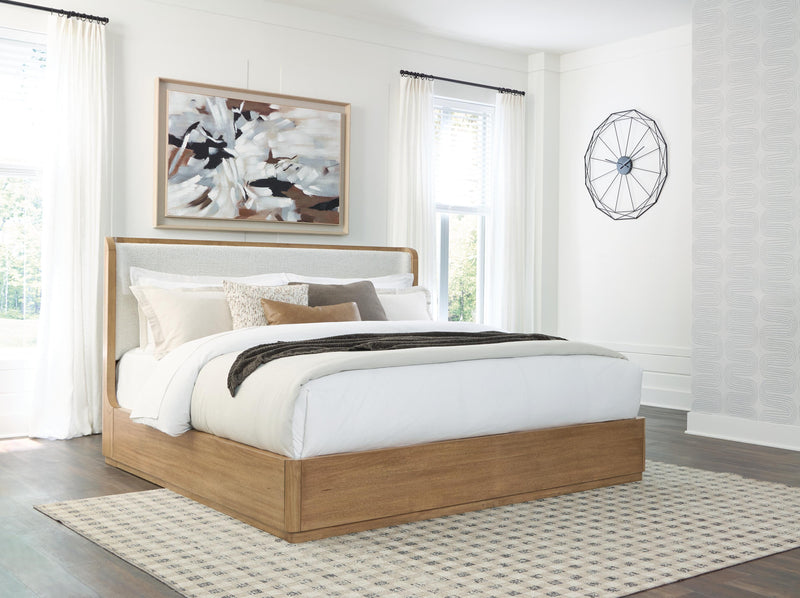 Pamaria Light Brown King Upholstered Bed - PCB802B7