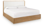 Pamaria Light Brown King Upholstered Bed - PCB802B7