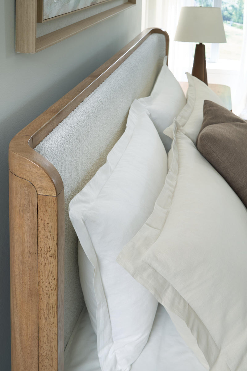 Pamaria Light Brown King Upholstered Bed - PCB802B7