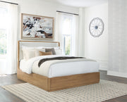 Pamaria Light Brown Queen Upholstered Bed - PCB802B4