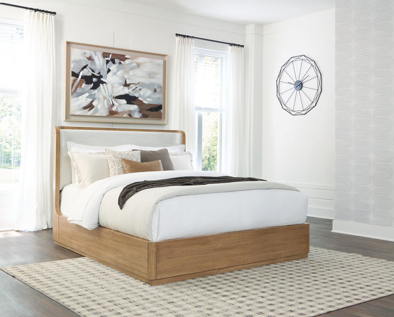 Pamaria Light Brown Queen Upholstered Bed - PCB802B4