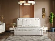 Pamukkale Bedroom (Queen Frame With Headboard & Dresser With Mirror & Ottoman & 2 Nightstand) - 200-ELIF-PAM-A211-QBED-SET