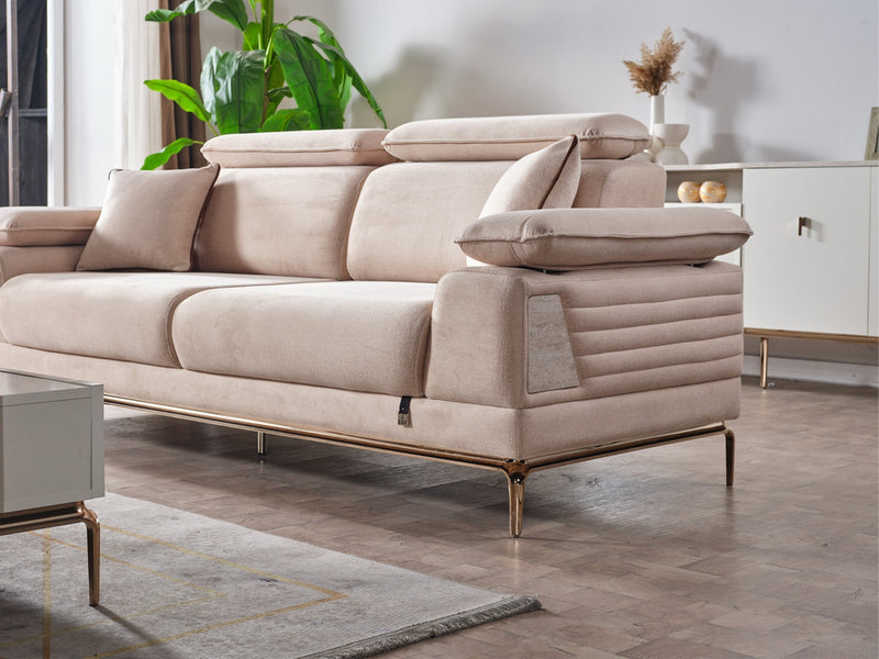 Pamukkale Convertible Loveseat in Beige - 200-ELIF-PAM-A215-2