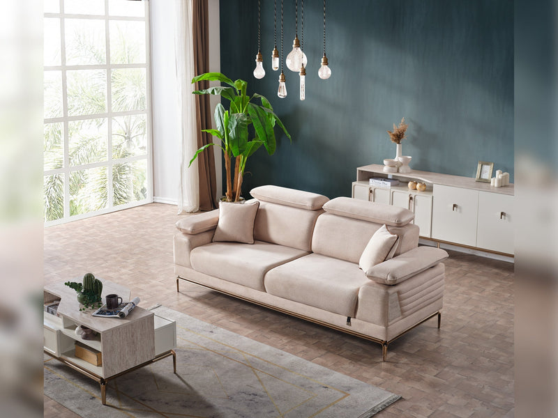 Pamukkale Convertible Loveseat in Beige - 200-ELIF-PAM-A215-2