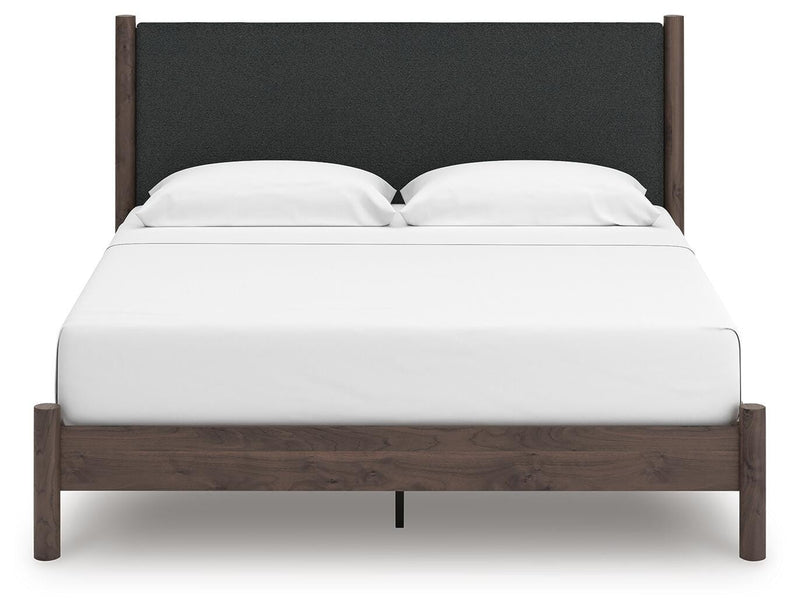 Pamytta Brown King Upholstered Panel Platform Bed - PCB2614B28