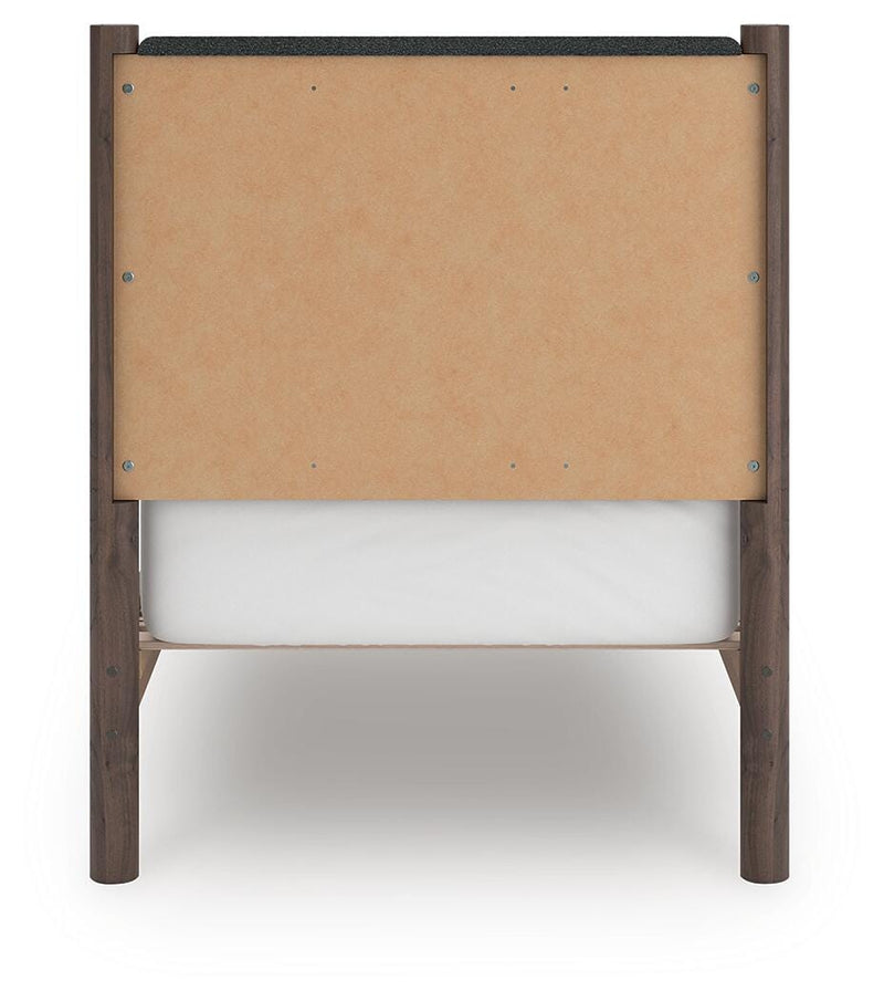 Pamytta Brown Twin Upholstered Panel Platform Bed - PCB2614B8