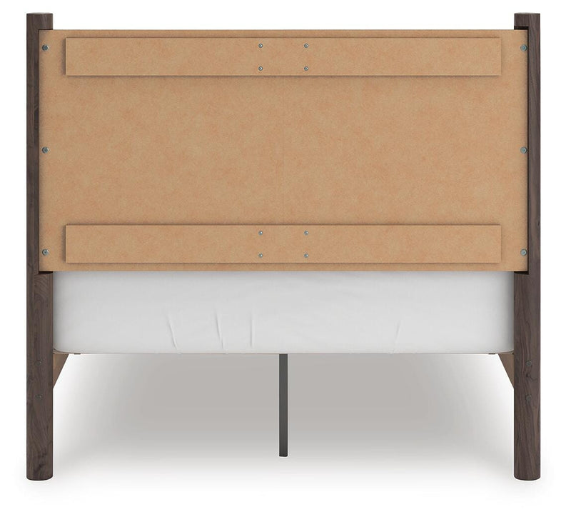 Pamytta Full Panel Platform Bed, Dresser, Mirror and Nightstand in Brown - PKG022670