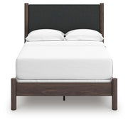 Pamytta Full Upholstered Panel Bed and Dresser in Brown - PKG022727