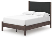 Pamytta Full Upholstered Panel Platform Bed, Dresser and Chest in Brown - PKG022761