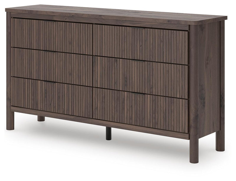 Pamytta King Panel Platform Bed and Dresser in Brown - PKG022745