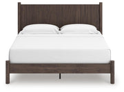 Pamytta King Panel Platform Bed, Dresser, Mirror and Nightstand in Brown - PKG022746