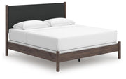 Pamytta King Upholstered Panel Bed, Dresser and Mirror in Brown - PKG022783