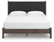 Pamytta King Upholstered Panel Platform Bed, Dresser and Chest in Brown - PKG022781