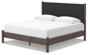 Pamytta King Upholstered Panel Platform Bed, Dresser and Nightstand in Brown - PKG022752