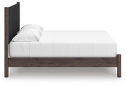 Pamytta King Upholstered Panel Platform Bed, Dresser, Mirror and Chest in Brown - PKG022749