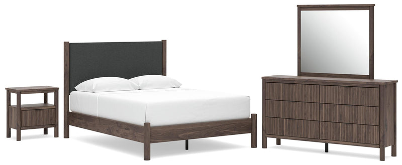 Pamytta Queen Panel Bed, Dresser, Mirror and Nightstand - B2614B38