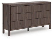 Pamytta Queen Panel Platform Bed and Dresser in Brown - PKG022679