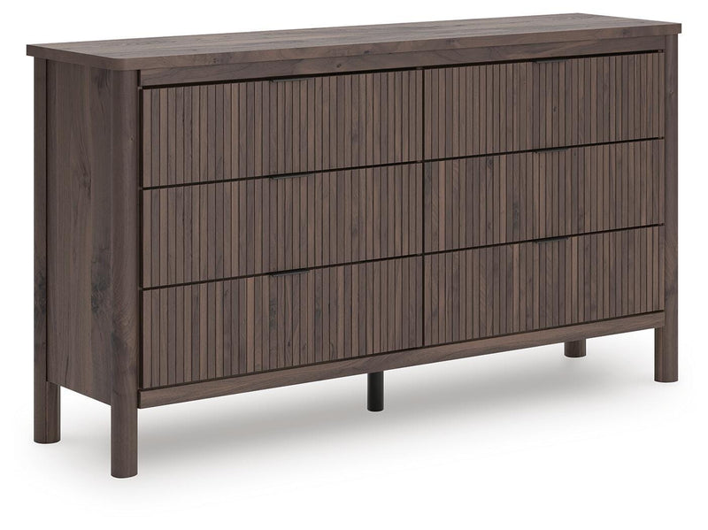 Pamytta Queen Panel Platform Bed and Dresser in Brown - PKG022679
