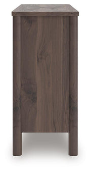 Pamytta Queen Panel Platform Bed and Dresser in Brown - PKG022679