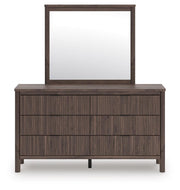 Pamytta Queen Upholstered Panel Bed, Dresser and Mirror - PCB2614B25