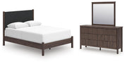 Pamytta Queen Upholstered Panel Bed, Dresser and Mirror - PCB2614B25
