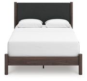 Pamytta Queen Upholstered Panel Bed, Dresser and Nightstand in Brown - PKG022734