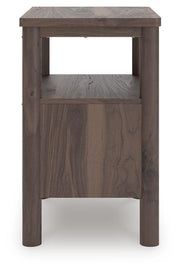 Pamytta Queen Upholstered Panel Bed, Dresser, Mirror and Nightstand in Brown - PKG022776